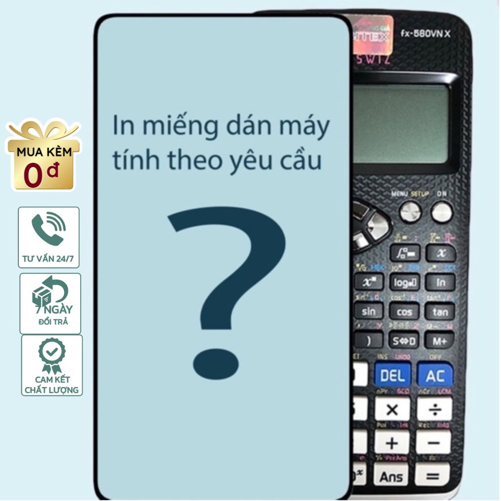 Miếng decal dán máy tính cầm tay Casio in theo yêu cầu máy Casio 570 / Casio 570-2nd/ Casio 580 /Vinacal
