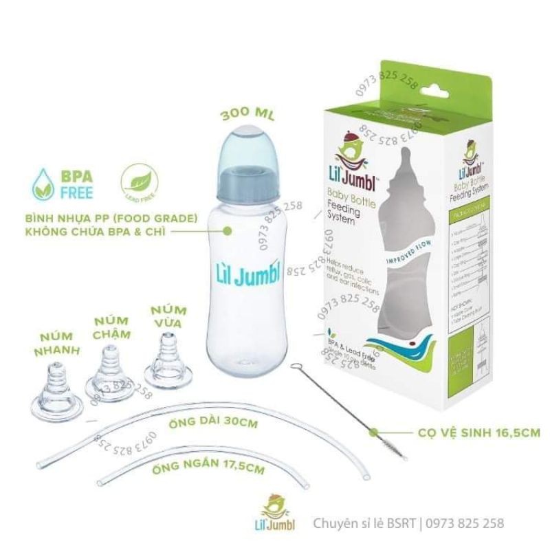 BÌNH SỮA RẢNH TAY Liljumbl 300ml