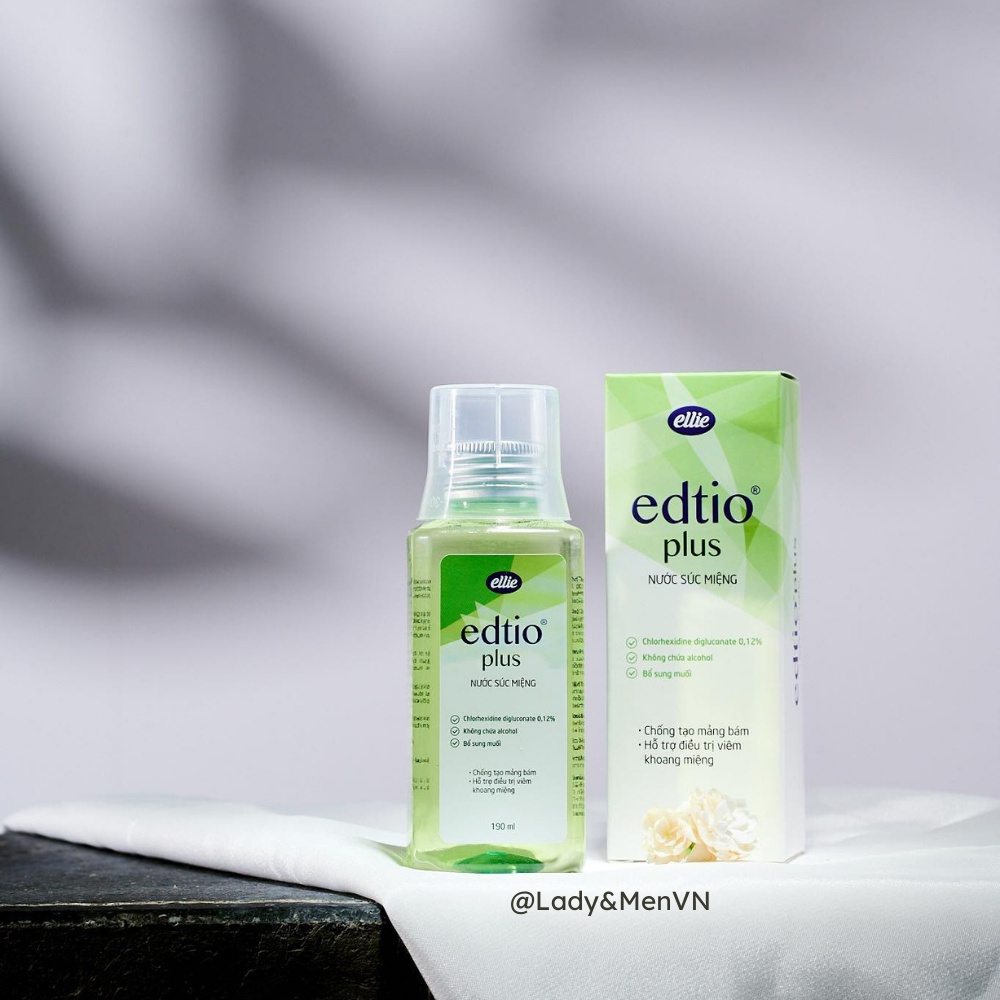 Nước súc miệng Ellie Edtio Plus 190ml chống tạo mảng bám, hôi miệng, hương thơm mát - Lady &amp; Men Viet Nam
