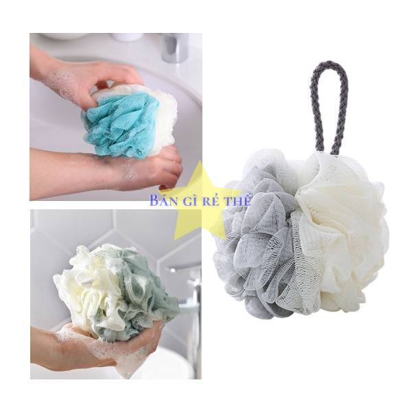 Bông tắm lưới tròn tạo bọt - Bông tắm tròn nhỏ gọn treo trong nhà tắm