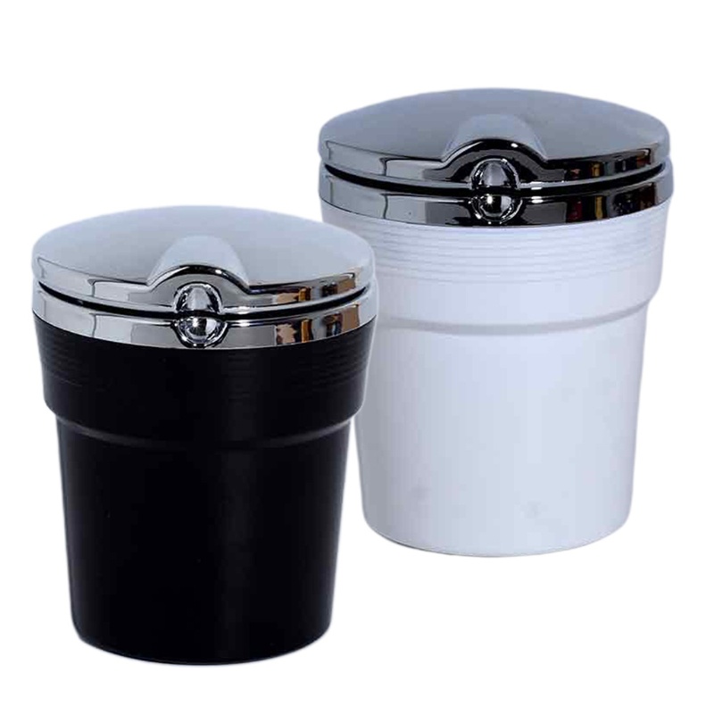 Gạt Tàn Thuốc Bằng Nhựa ABS Có Nắp Đậy Dễ Lau Chùi Dành Cho Xe Hơi