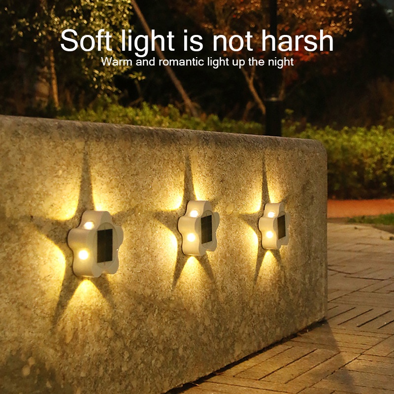 Đèn LED Năng Lượng Mặt Trời Chống Thấm Nước Hình Hoa Mận Trang Trí Cầu Thang Sân Vườn