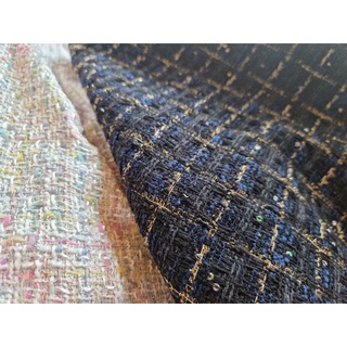vải dạ tweed dệt thêu