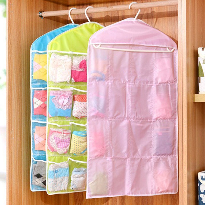 Túi đựng đồ treo đồ treo tường 16 ngăn tiện ích giúp bạn sắp xếp đồ lót, đồ dùng gia đình tiết kiệm diện tích