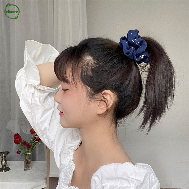Dây Cột Tóc Mặt Hình Ngôi Sao Phong Cách Retro