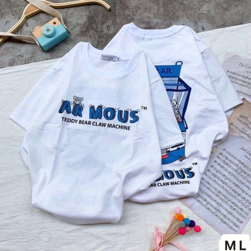 [Rẻ Vô Địch] Áo cotton tay lỡ Unisex -- Máy Cắp Gấu Bông AR MOUS