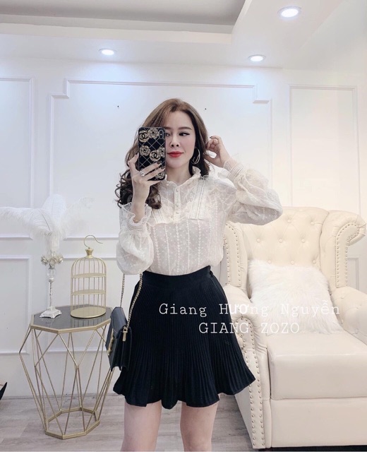 CHÂN VÁY XOÈ DẬP LY DÁNG MINI CẠP CAO CHẤT MÁT MS12010