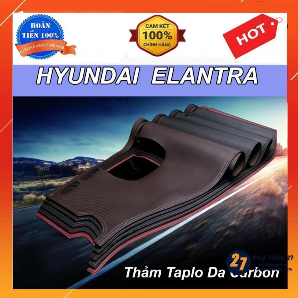 Thảm Taplo Da Carbon xe Elantra 2016 2017 2018 2019 2020