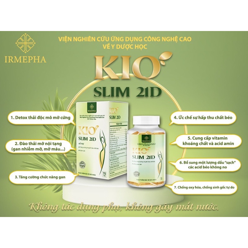 kio slim21day giảm cân khoa học theo tiêu chuẩn châu âu, viện nghiên cứu ứng dụng công nghệ cao đến từ tập đoàn IRMEPHA.
