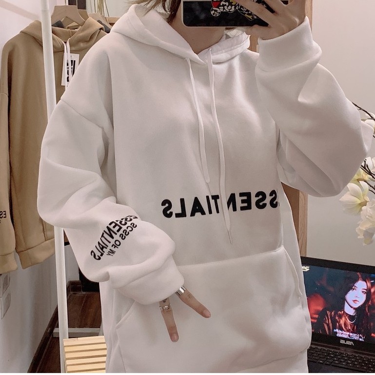 Áo hoddie nỉ bông dầy dặn form to dáng rộng unisex vanmiushop