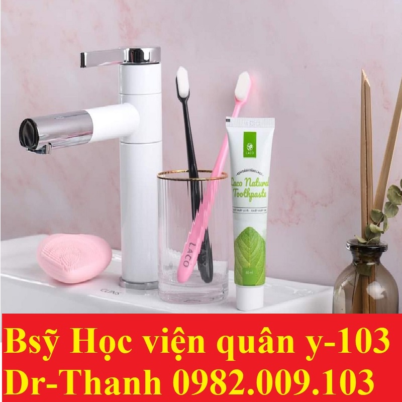 Combo Bàn chải + Kem đánh răng hữu cơ LACO dành cho răng ê buốt, nhạy cảm, bảo vệ men răng giúp trắng sáng răng,hương ổi