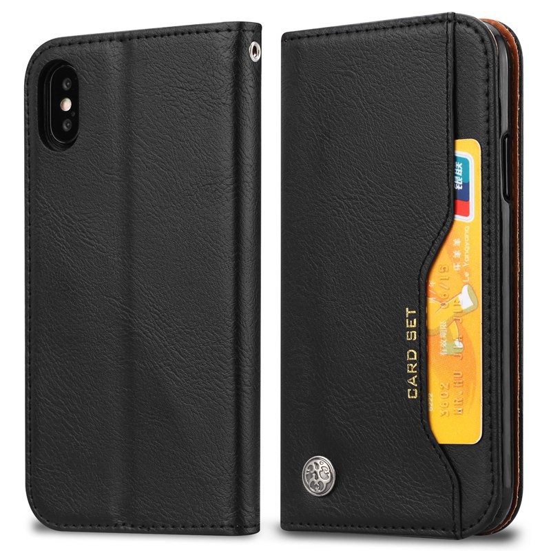 Bao da điện thoại dáng ví tiền có khe đựng thẻ dùng cho IPhone Xs Max XR X | BigBuy360 - bigbuy360.vn