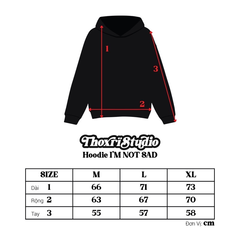 Áo Hoodie IM NOT SAD // THOXRI