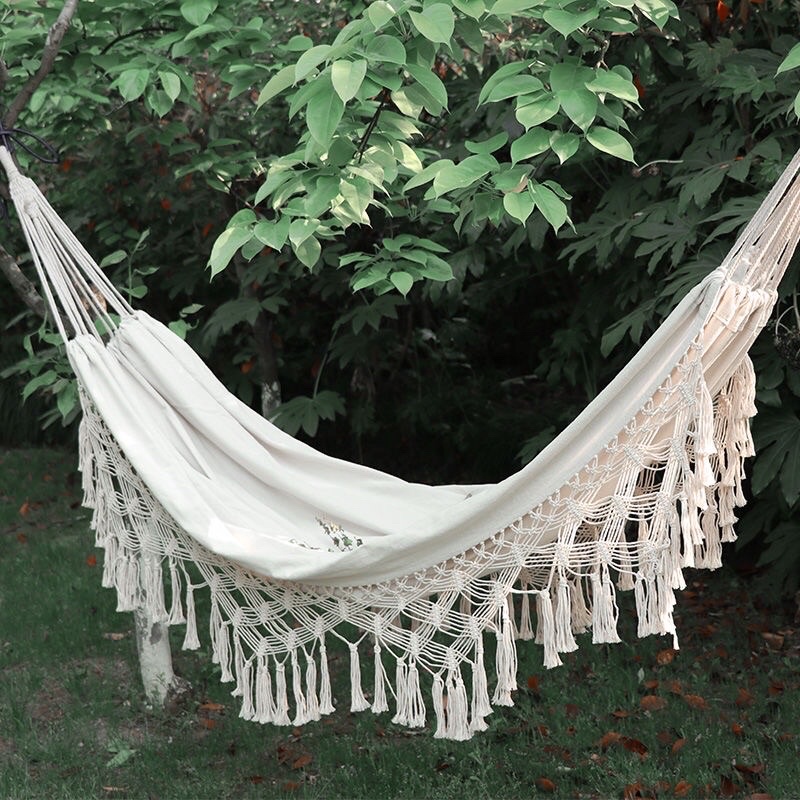 Võng vải mix macrame tua rua xinh xắn