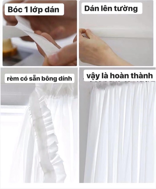 Rèm Dán Cửa Sổ Tiện Lợi Không Cần Khoan Tường