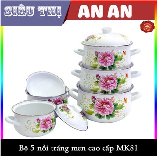 BỘ 5 NỒI TRÁNG MEN MK81 - HÀNG CAO CẤP