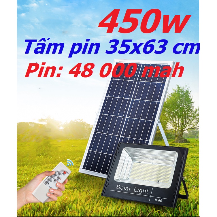 Đèn năng lượng mặt trời sân vườn, Đèn Led Năng Lượng Mặt Trời 300w có báo dung lượng