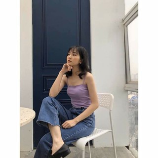 Áo Croptop Hai Dây Cuốn Biên