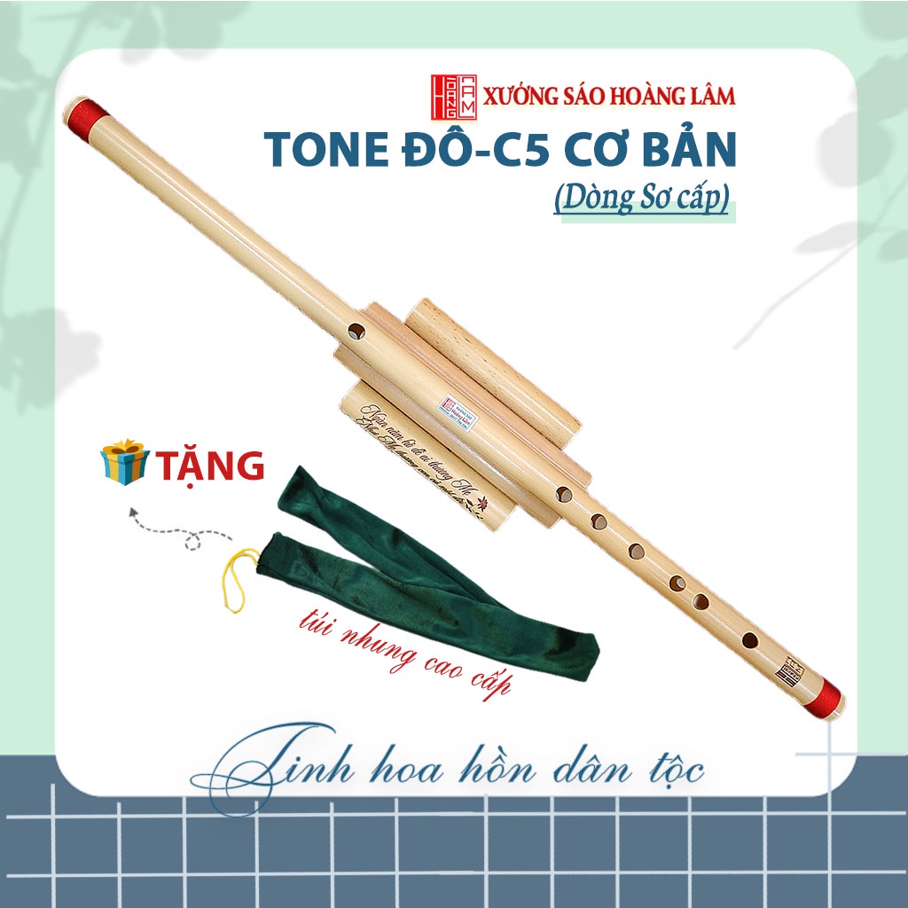 Sáo trúc Sơ cấp Hoàng Lâm chuẩn âm tone Đô cơ bản mẫu mới SC10CĐ