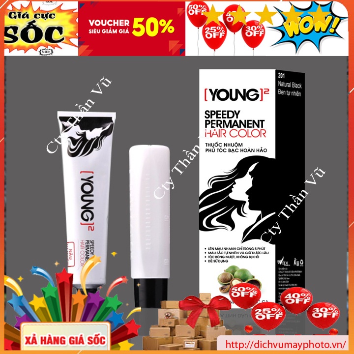 Thuốc Nhuộm Tóc Phủ Bạc Hoàn Hảo Young chiết xuất Mác-Ca Màu Sắc Tự Nhiên Và Giữ Được Lâu Tóc Bóng Mượt kholinhkienmayin