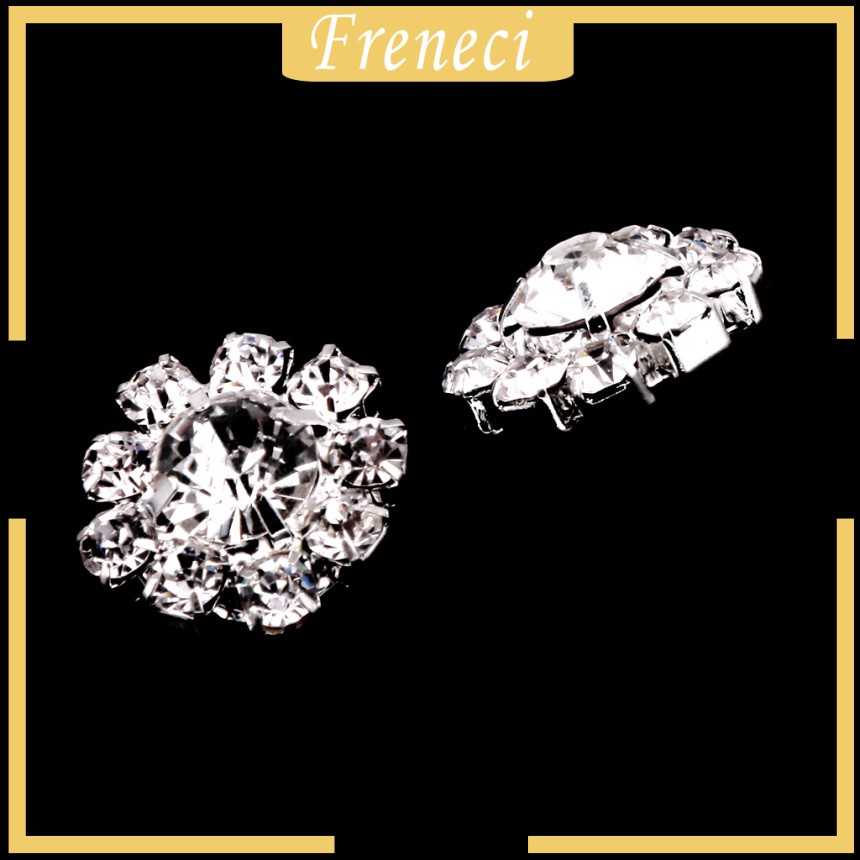 Bộ 10 Nút Áo Hình Hoa Đính Đá 16mm DIY