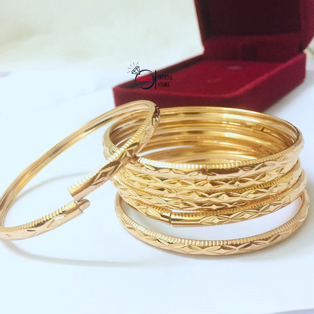 Bộ Vòng Tay Ximen Nữ L120 7 chiếc Mạ Vàng Màu Tây Khóa Mở