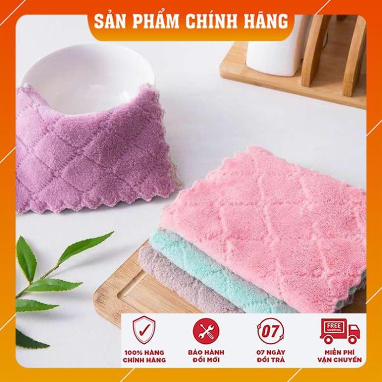 Khăn Lau Đa Năng Siêu Thấm 2 Mặt Mềm Mại Siêu Sạch Chống Dính Dầu Mỡ Nhanh Khô (Combo 10  Khăn)