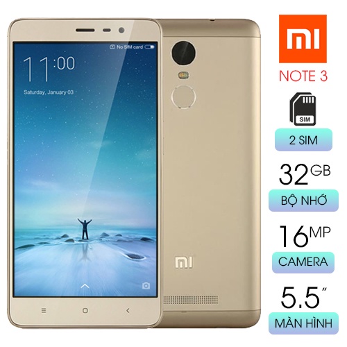 Điện thoại Xiaomi Redmi Note 3 ram 3G/32G hàng mới, chiến PUBG/Liên Quân - Bảo Hành 12 tháng