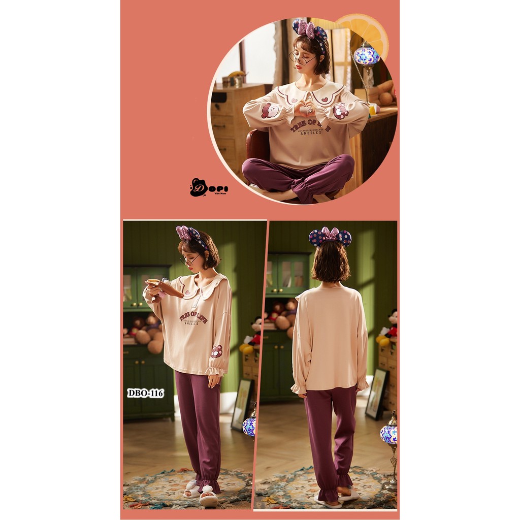 (DBO116) Đồ bộ mặc nhà thu đông dài tay cao cấp