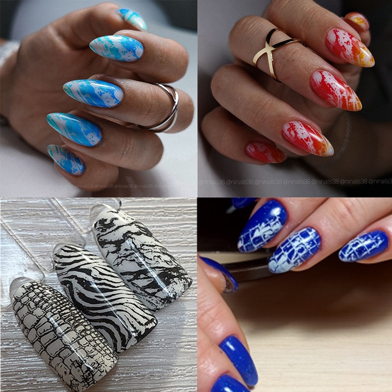 Khuôn In Trang Trí Móng Tay Bằng Thép Không Gỉ Họa Tiết Hoa Lá Xinh Xắn