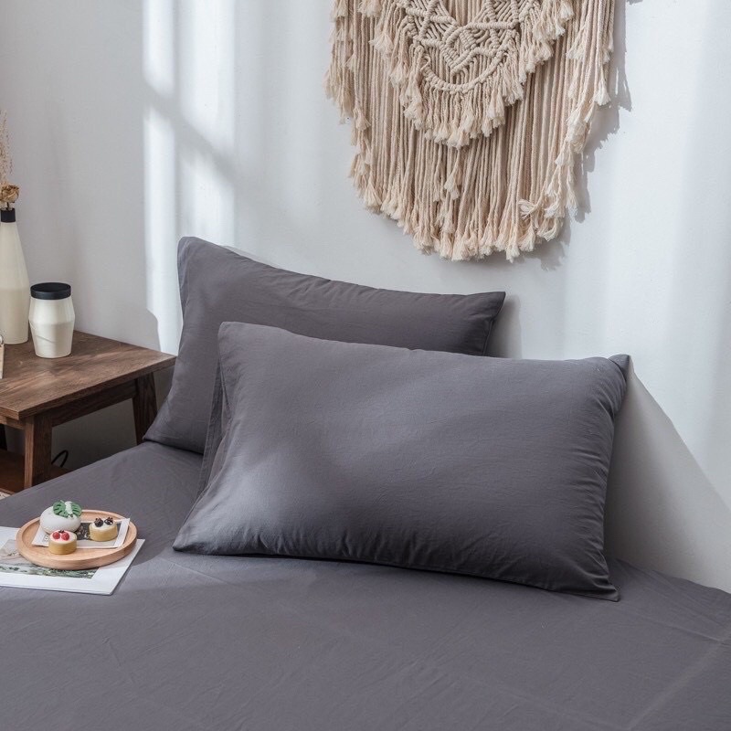 Vỏ gối ôm + Gối Đầu COTTON TICI - cotton hoạt tính đơn sắc