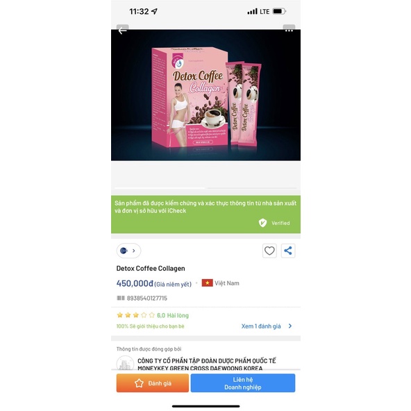 Detox Coffee Collagen - Giảm Cân , Đánh Bay Mỡ Thừa Hộp 10 gói