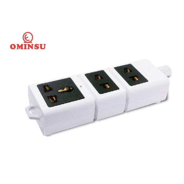 Ổ cắm điện có dây chịu tải cao Ominsu 1 cửa đa năng 2 cửa đơn S3500T 3500w