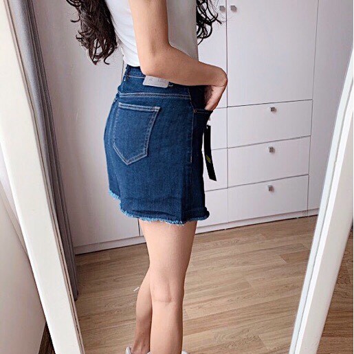 [Size 30~36] Quần Váy Bigsize Form Đẹp DÀI 46cm - Xanh Trơn Tua Lai - Co Giãn Mạnh