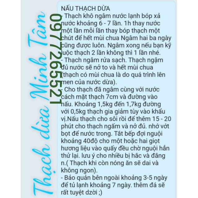 1Kg Thạch dừa thô Minh Tâm + Tặng hương dừa (Thạch dừa khô) | BigBuy360 - bigbuy360.vn