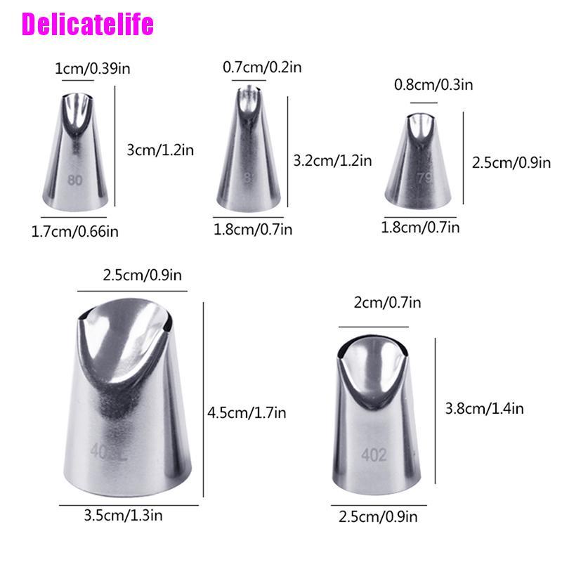 Bộ 5 Đuôi Bắt Bông Kem Bằng Thép Không Gỉ