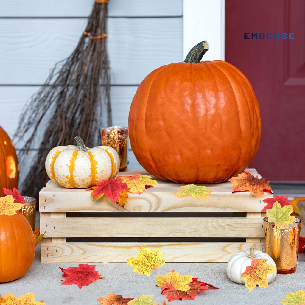 Túi 50 Lá Phong Giả Bằng Vải Không Phai Màu Dùng Trang Trí Halloween