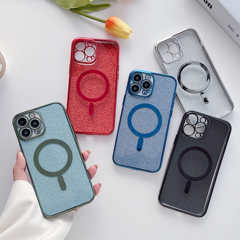 Ốp Điện Thoại Silicon Dẻo Tráng Gương Lấp Lánh Sang Trọng Chống Sốc Cho iPhone 11 12 13 14 Pro Max Plus