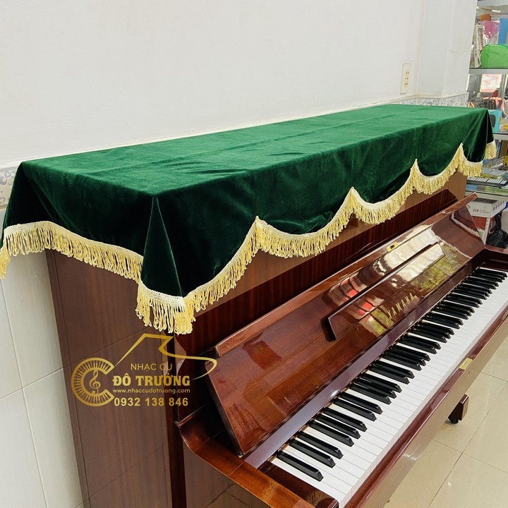 Khăn Phủ Đàn Piano nhung xanh rêu sang trọng