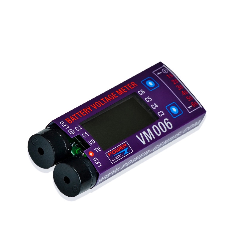 Đồng Hồ Đo Điện Áp VM006 1-6S LiPo Với Màn Hình LCD Pha Lê Lỏng Hiển Thị Điện Áp Cho RC