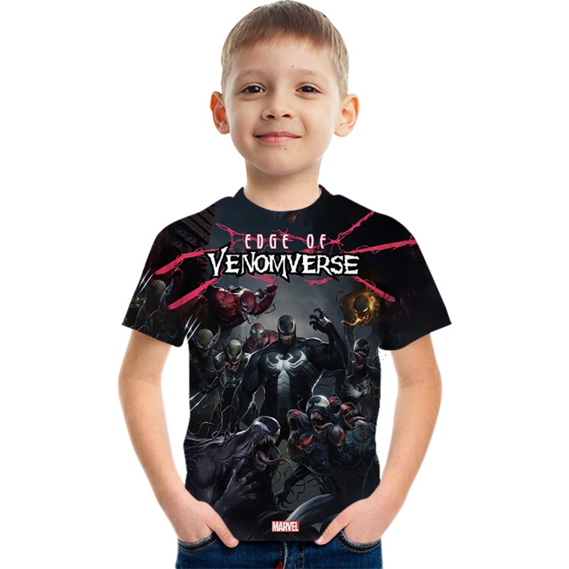 Áo thun in họa tiết Venom 3D thời trang mùa hè dành cho trẻ em