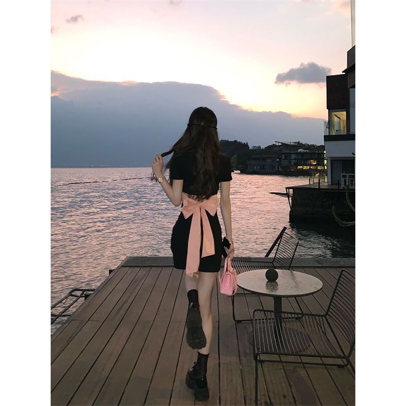 ❤Váy babydoll đầm babydoll Đầm Polo Dáng Ôm Đính Nơ Xinh Xắn Thời Trang Cho Bạn Gái