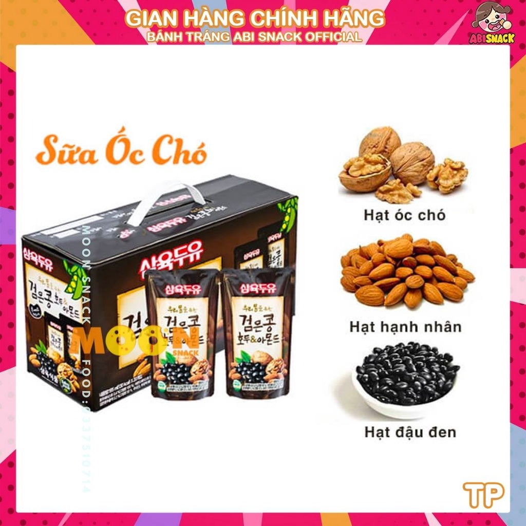 Sữa óc chó hạnh nhân đậu đen Sahmyook Foods nhập khẩu Hàn Quốc 195ml