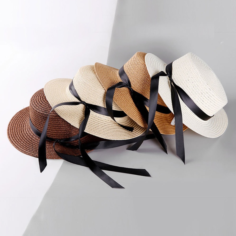 Nón Cối Rộng Vành Phối Nơ Chống Tia UV Thời Trang Mùa Hè Cho Mẹ Và Bé