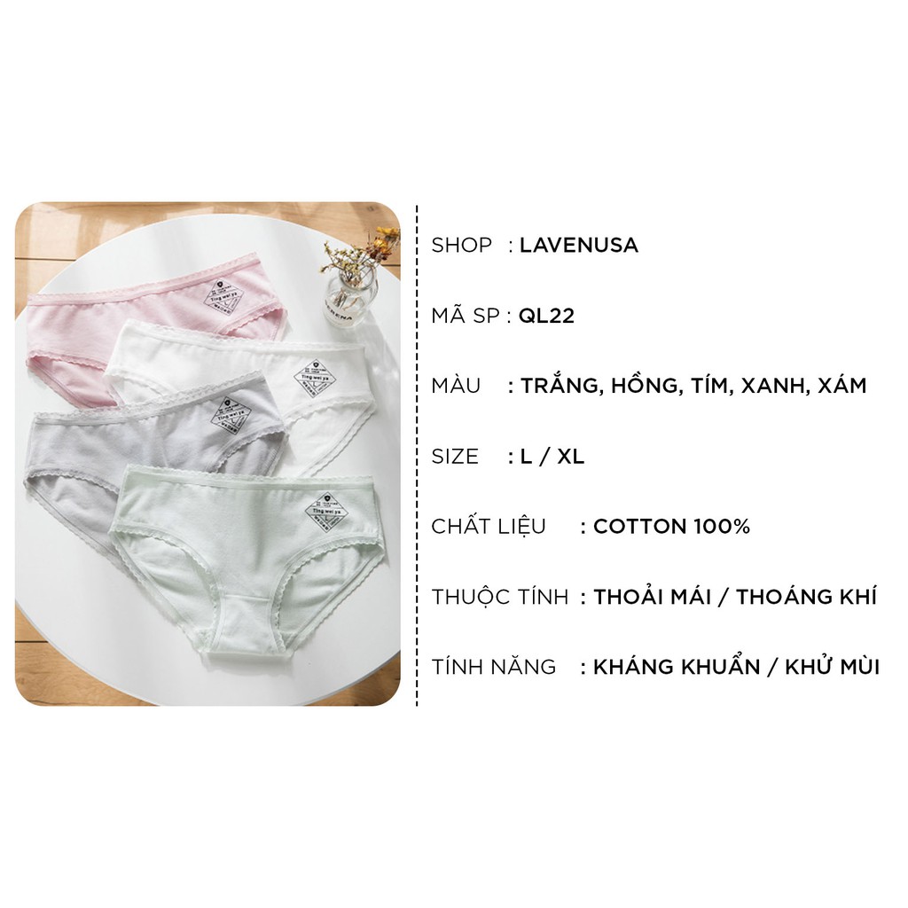 Quần lót nữ cotton cao cấp co giãn kháng khuẩn in hình đáng yêu dễ thương QL22 | BigBuy360 - bigbuy360.vn