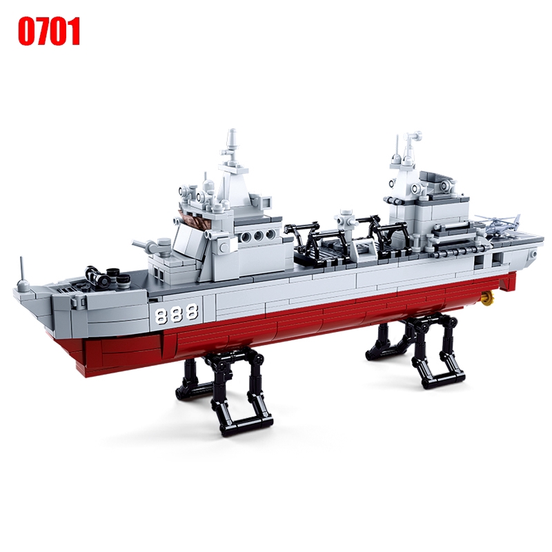 Compatible with LEGO Destroyer Supply Ship Frigate Strategic Nuclear Submarine Military Children Building Block Toy 0700