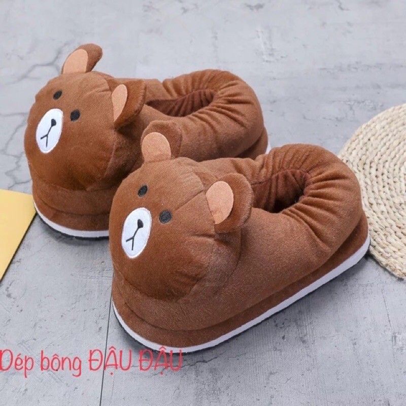 Dép bông mang trong nhà hình gấu