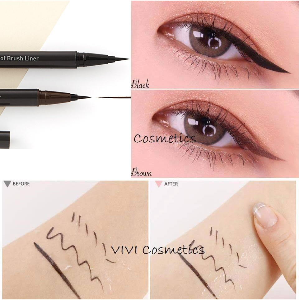 NEW_Kẻ mắt nước không lem không trôi và chống thấm nước Innisfree POWERPROOF BRUSH LINER