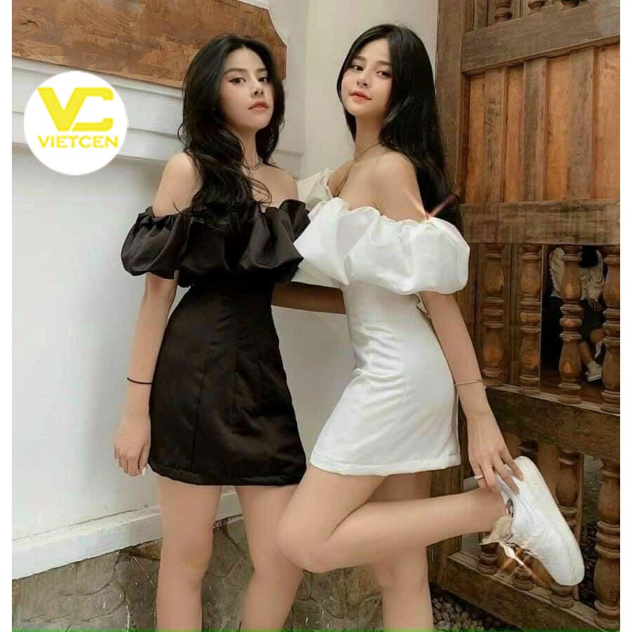 Váy body trễ vai hở lưng trắng VIETCEN đầm trễ vai dự tiệc sexy dáng ôm chất đũi lụa mềm mát | BigBuy360 - bigbuy360.vn