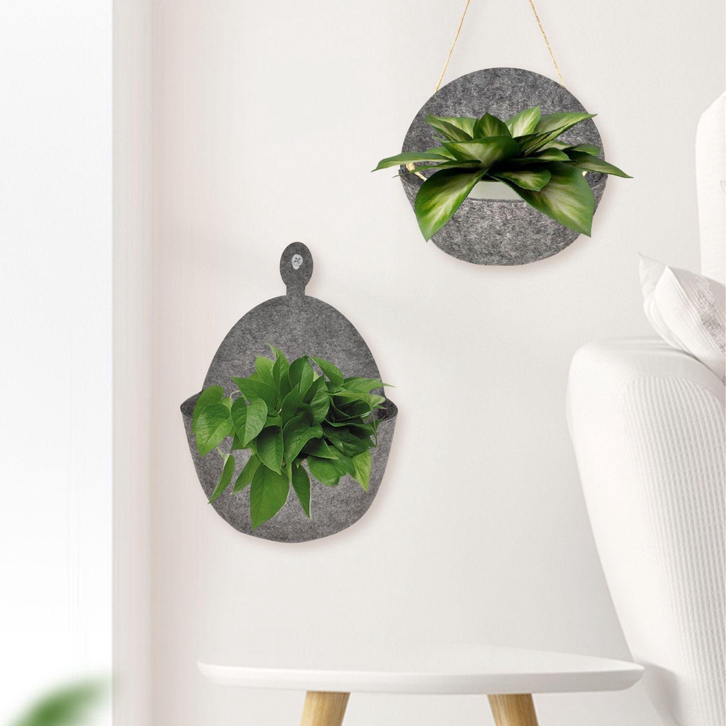 LONTIME Bộ 2 Túi Trồng Cây Bằng Vải Treo Tường Tiện Lợi
